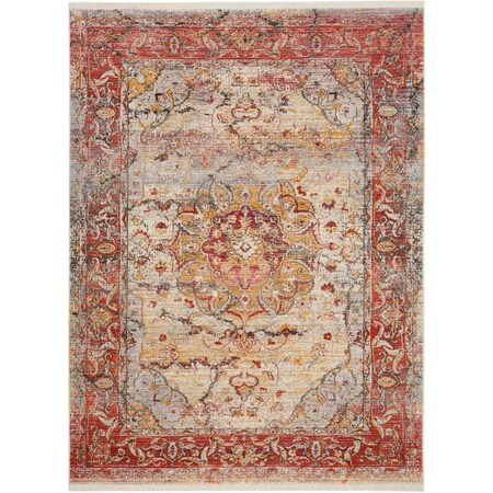 Flowers First 4 x 6 ft. Vintage Persian Power Loomed Area Rug, Saffron & Cream - Small Rectangle FL2149485
